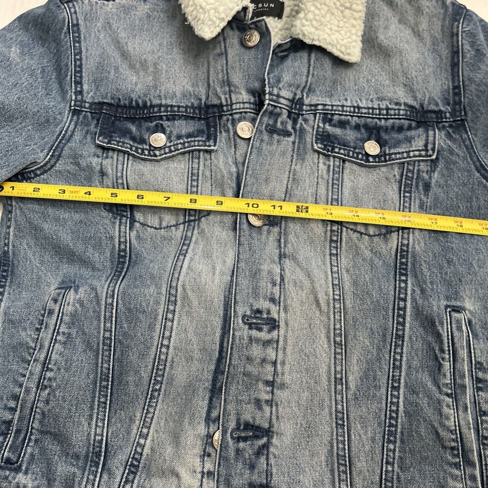 PacSun Sherpa lined Mens Denim Jacket Trucker Style Sz S - Picture 6 of 16